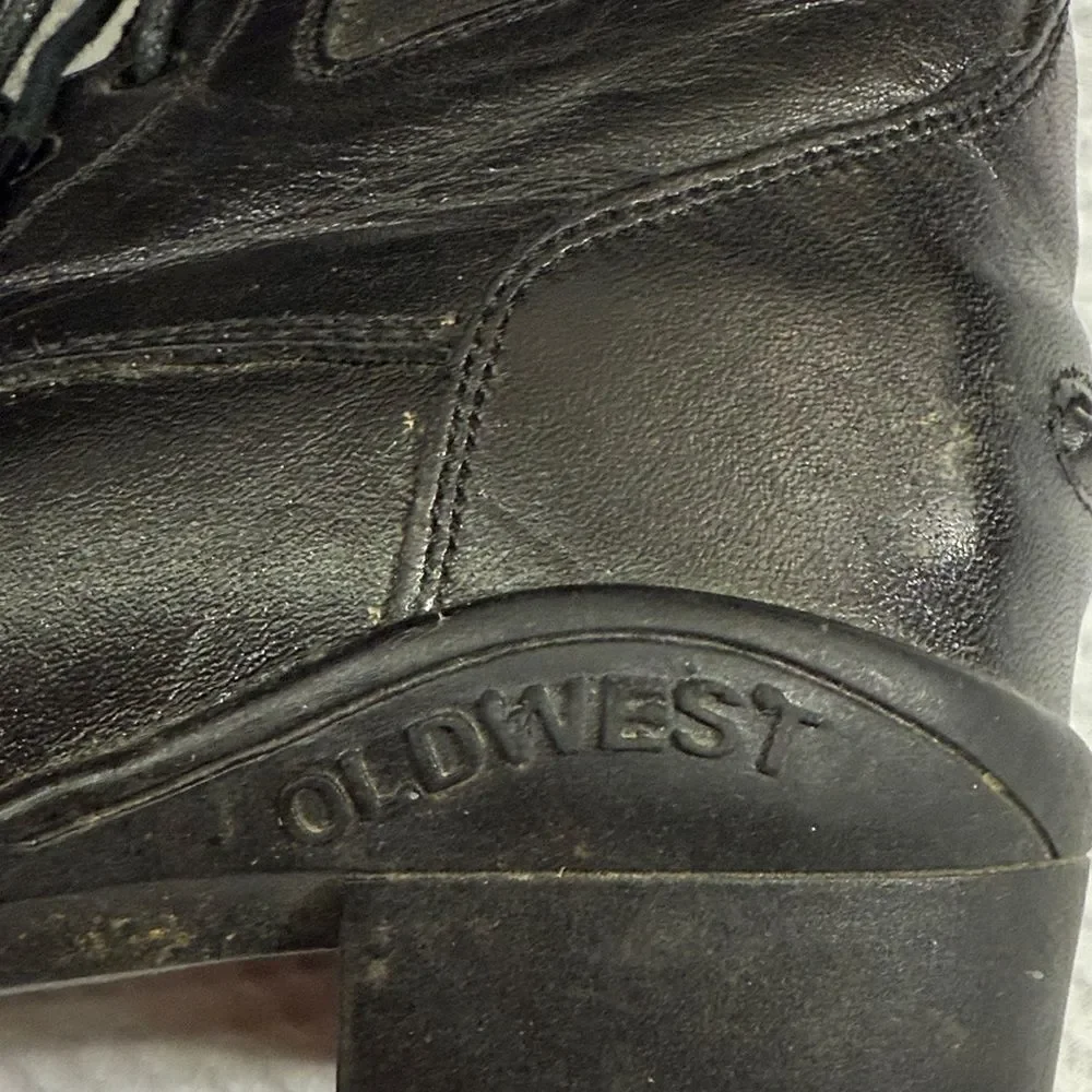 Old West Black Lace-Up Ankle Boots Kids Size 110 (11) unisex